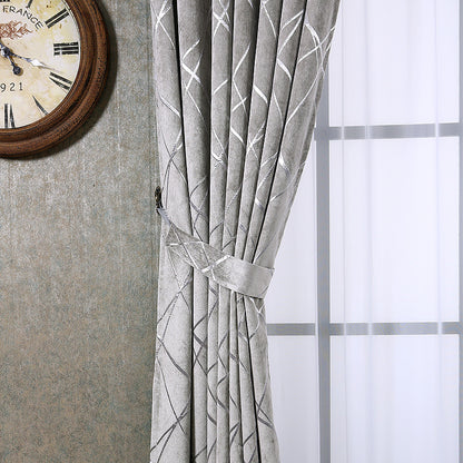 Verve – Effen Kleur Eenvoudige Moderne Luxe Chenille Zwart-out Gordijnen