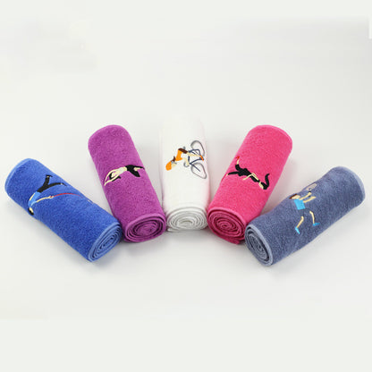 Rhea – Katoenen Sporthanddoek met Lange Borduring voor Marathon