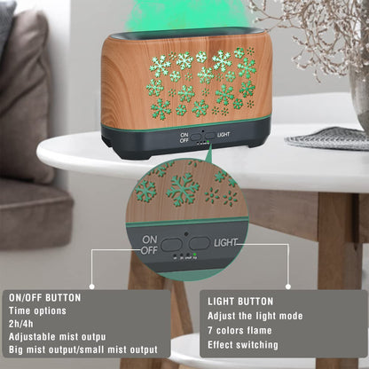 Aurelia – Kleurige Aromatherapie Luchtbevochtiger met Sneeuwvlokpatroon