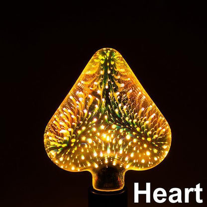 Zephyr – LED Lichtbulb 3D Decoratie Bulb Vuurwerk 110 220V ST64 G95 G80 G125 A60 Fles Hart Feestverlichting Noviteit Kerstlamp