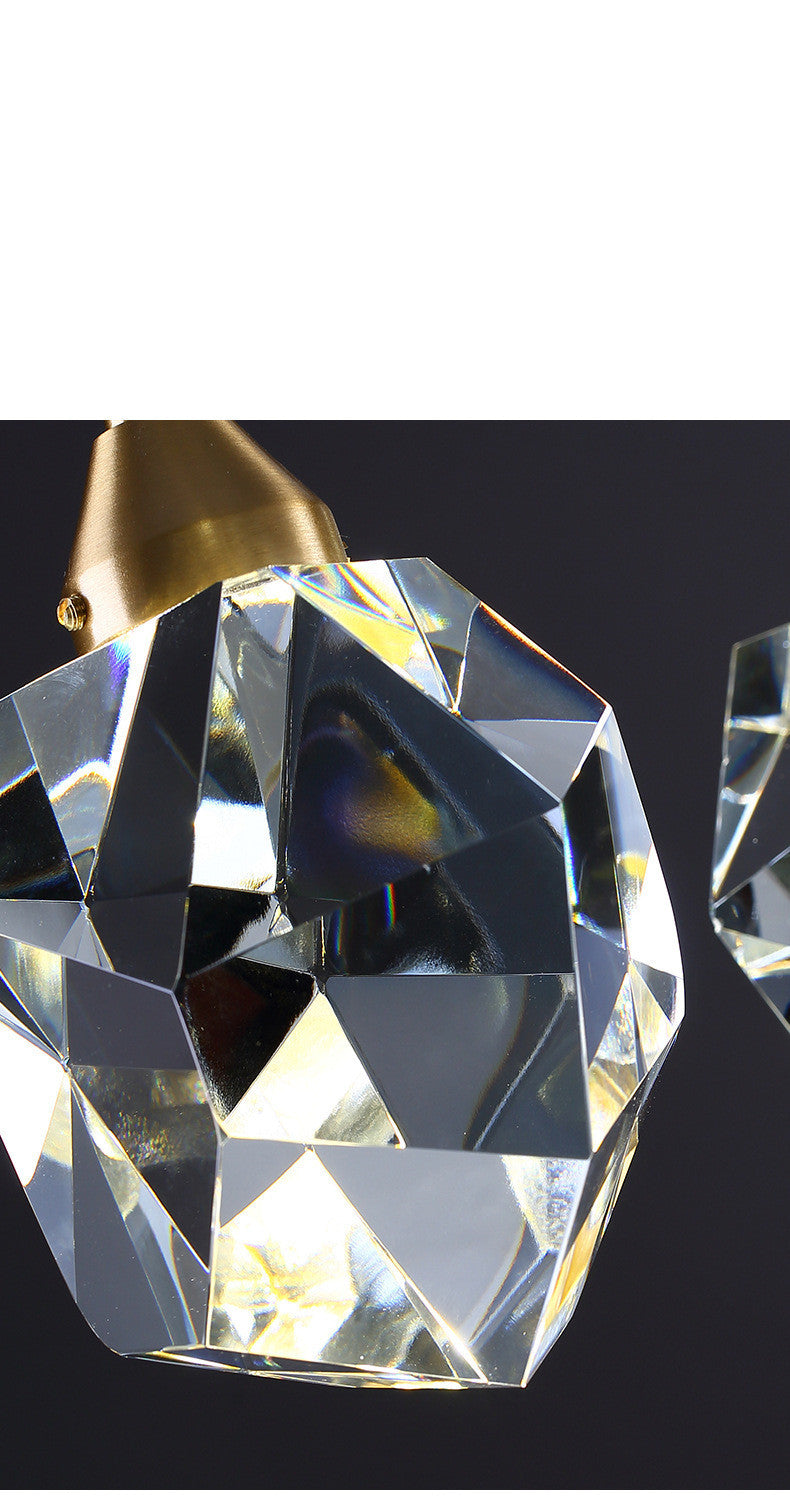 Verity – Luxe Koper Kristallen Chandelier Modern Minimalistisch Drie-Kops Chandelier