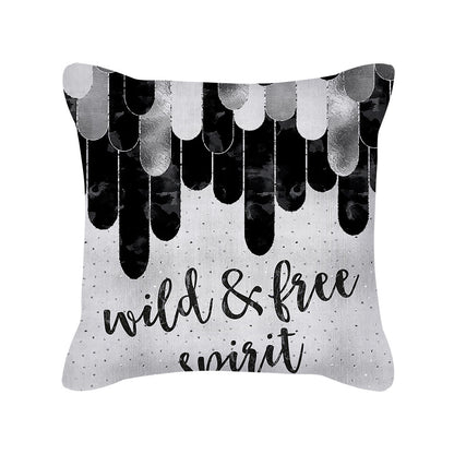 Ophelia – Geometrisch Print Vierkante Kussenhoes van Perzikskin