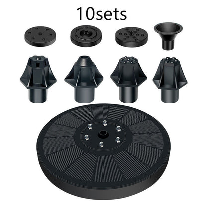 Zonne-energie Vogelbad Fonteinpomp – 1.5W Zwevende Waterpomp met 4 Spuitkoppen voor Tuin, Vijver & Buiteninrichting