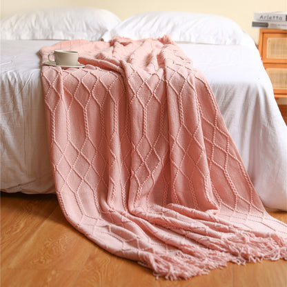 Odette – Coral Fleece Gebreide Bankdeken