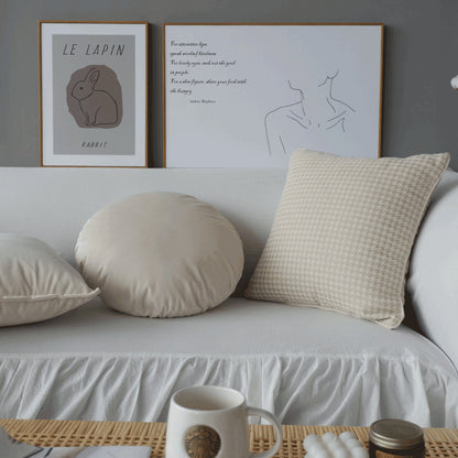 Haven – Luxe Oranje Houndstooth Kussen Modern Minimalistisch Scandinavisch Sofa Kussen Ontwerpers Kussen