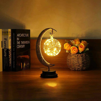 Aurelius – Decoratieve LED Maansculptuur van Koperdraad