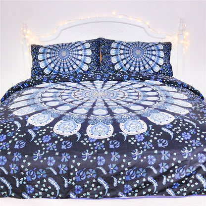 Vivienne – Blauw Pauwen Beddengoed