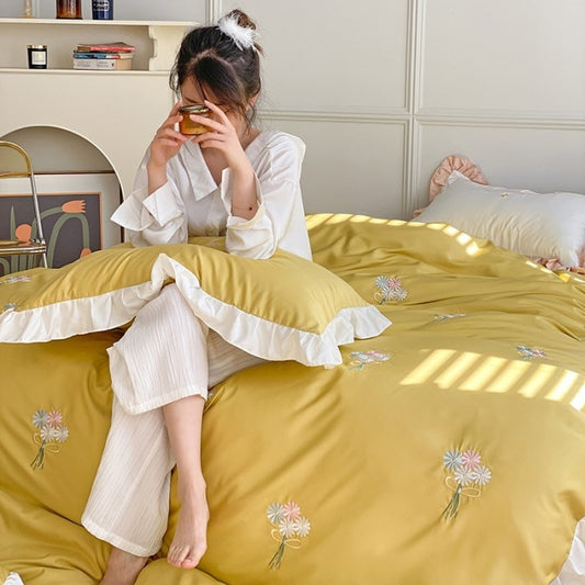 Cosmo – Luxe Washed Silk Bed Vierdelige Beddeken Set