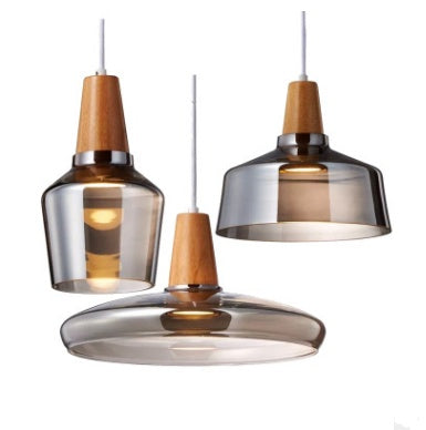 Orion – Moderne Hanglamp van Glas met Houten Vintage Stijl voor Café, Bar en Restaurant