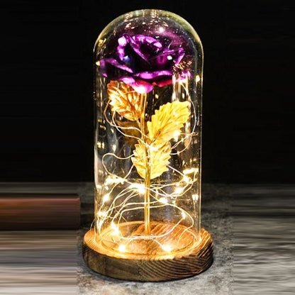 Celeste – Immortal Simulation Roos met Glazen Deksel en Luminous LED Ornament
