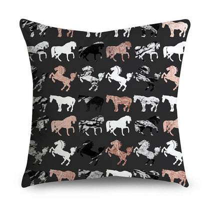 Aurelius – Zwarte Gouden Polyester Kussenhoes