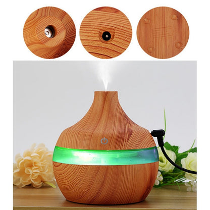 Benedict – Houten Grain Aromatherapie USB Luchtbevochtiger met Essentiële Olie Diffuser