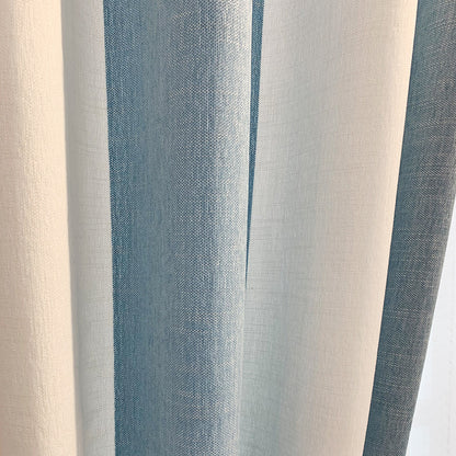 Lysandra – Luxe Kinderen Kamer Wolk Garens Blauw en Witte Gestreepte Chenille Gordijn