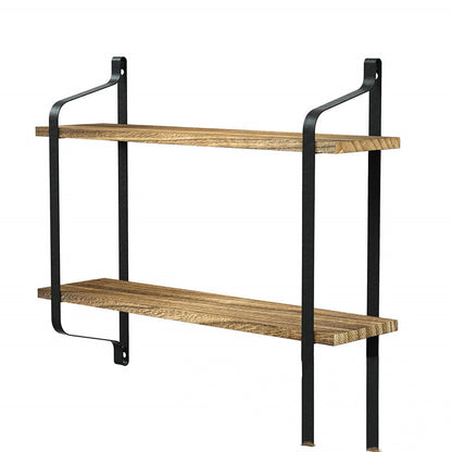 Haven – Solid Houten Wandplank met Gietijzeren Beugel
