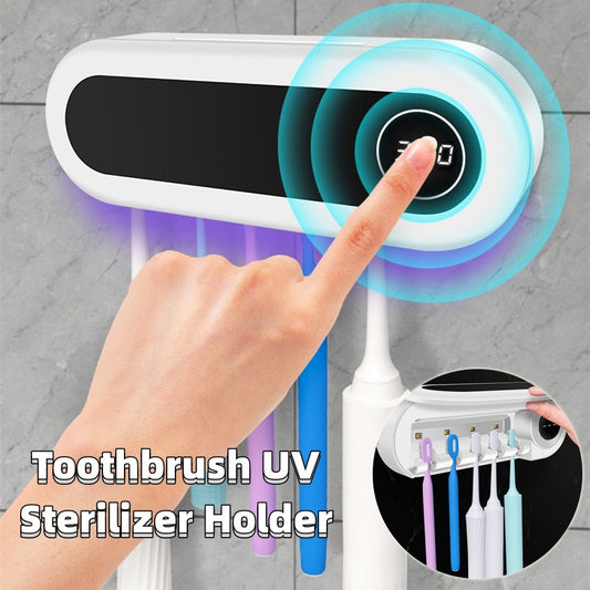 Celeste – Wandgemonteerde Tandenborstelhouder met Slimme UV Sterilisator en Tandpasta Dispenser
