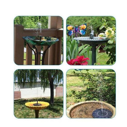 Zonne-energie Vogelbad Fonteinpomp – 1.5W Zwevende Waterpomp met 4 Spuitkoppen voor Tuin, Vijver & Buiteninrichting