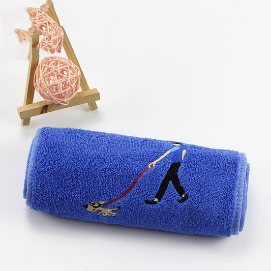 Rhea – Katoenen Sporthanddoek met Lange Borduring voor Marathon