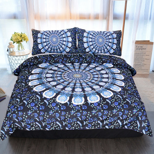 Vivienne – Blauw Pauwen Beddengoed