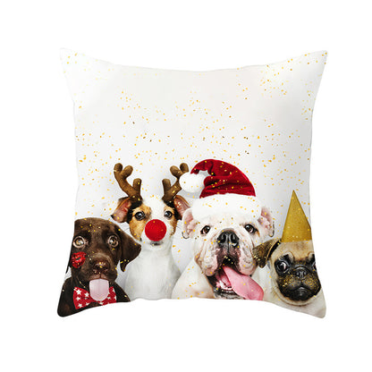 Odette – Kussenhoes van Perzikhuid Stof met Kerstprint