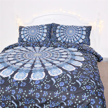 Vivienne – Blauw Pauwen Beddengoed