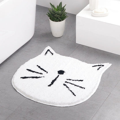 Thalassa – Absorberende Badmat met Schattige Kat in Nordic Stijl