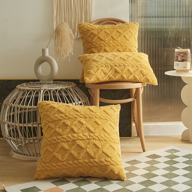 Aurora – Geometrisch Drie-dimensionaal Pluche Kussenhoes voor de Woonkamer