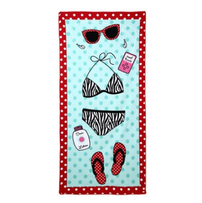 Aurelia – Grote Microvezel Strandhanddoek met Flamingo- en IJscreampatroon
