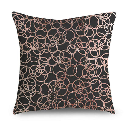 Aurelius – Zwarte Gouden Polyester Kussenhoes