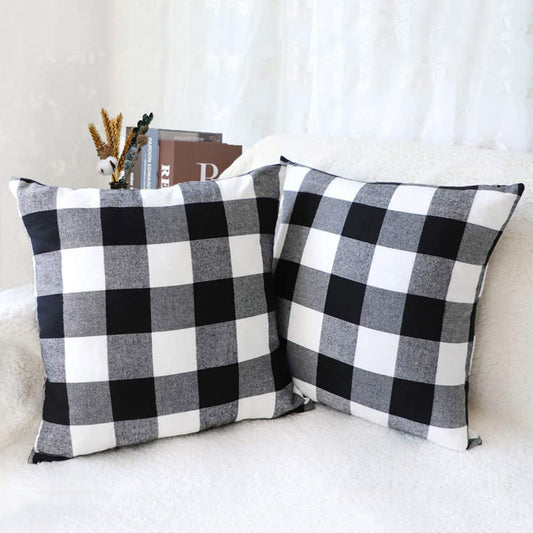 Maximilian – Geweven Polyester Katoenen Plaid Kussenhoes met Kussenkern