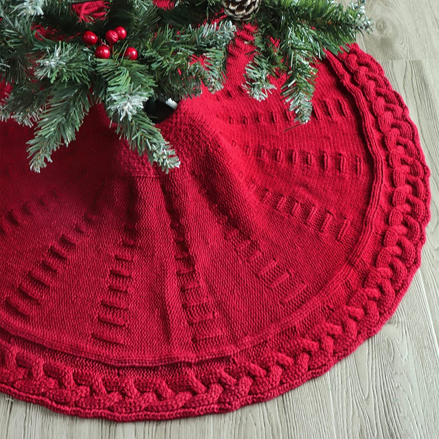 Genevieve – Gebreide Kerstboomrok in Rood