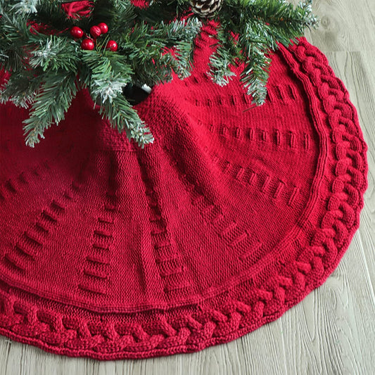 Genevieve – Gebreide Kerstboomrok in Rood