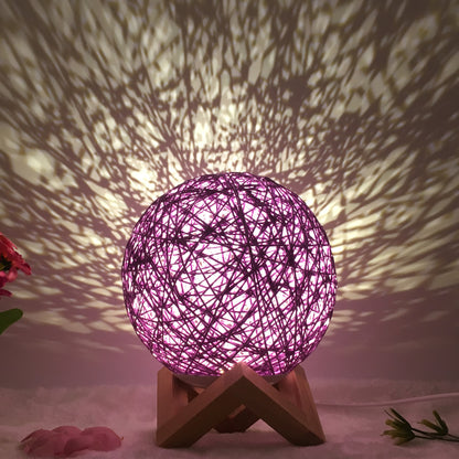 Cassius – Unieke LED Tafel Lamp met Riet Bollen en Afstandsbediening