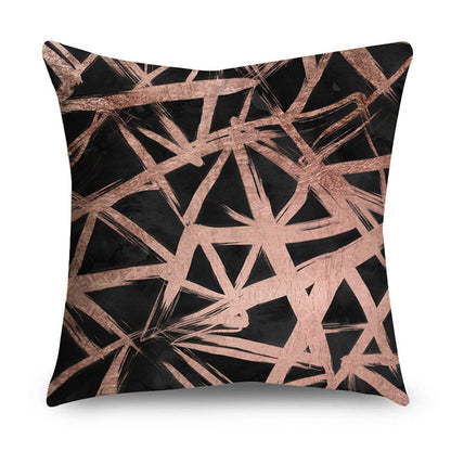 Aurelius – Zwarte Gouden Polyester Kussenhoes