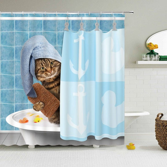 Lavinia – Waterdichte en Schimmelbestendige Polyester Douchegordijn Dierenserie