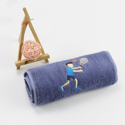 Rhea – Katoenen Sporthanddoek met Lange Borduring voor Marathon
