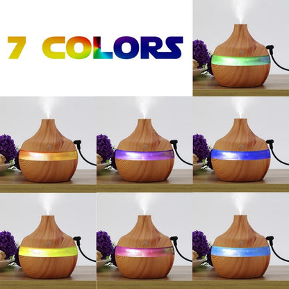 Benedict – Houten Grain Aromatherapie USB Luchtbevochtiger met Essentiële Olie Diffuser