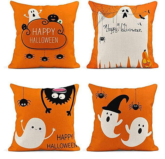 Cypress – Halloween Oranje Geest Linnen Kussenhoes