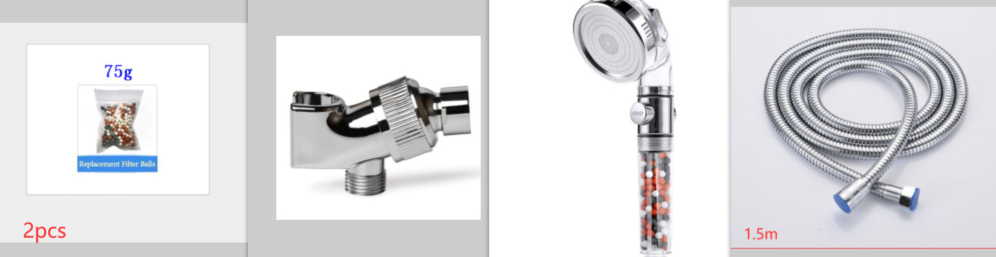 Thalassa – Drie-snelheids Transparante Druk negatieve Ion Handdouche Filter Water Zuiverende Douchemondstuk