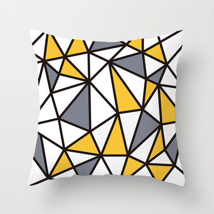 Haven – Geometrisch Abstract Geel Zwart Kussenhoes voor Sofa