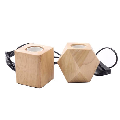 Raphael – Houten Tafellamp Houder met Hangende Draad