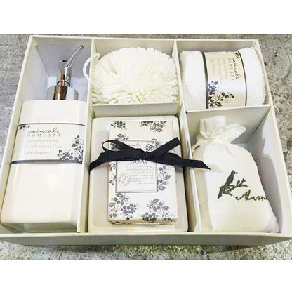 Florian – Vijfdelige Badkameraccessoires Set in Aardewerk