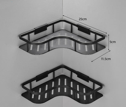 Zenith – Aluminium Hoekopslagrek voor Badkamer zonder Boren