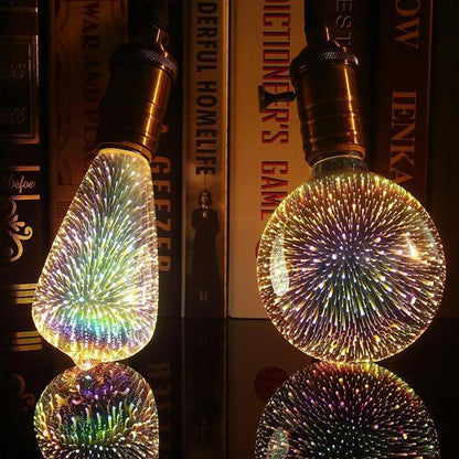 Zephyr – LED Lichtbulb 3D Decoratie Bulb Vuurwerk 110 220V ST64 G95 G80 G125 A60 Fles Hart Feestverlichting Noviteit Kerstlamp