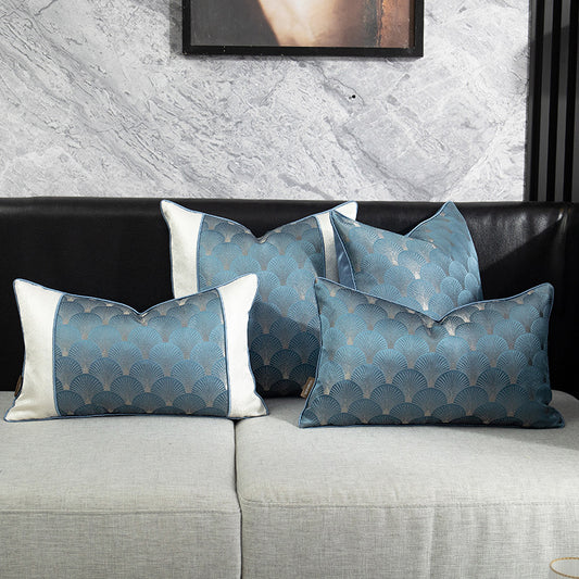 Aurora – Blauw-witte Patchwork Kussens voor de Woonkamer Sofa