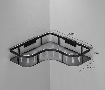 Zenith – Aluminium Hoekopslagrek voor Badkamer zonder Boren