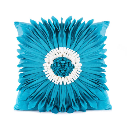 Ambrose – Moderne Stijl Witte Sierkussens met Fluwelen Stiksel en 3D Chrysant Motief