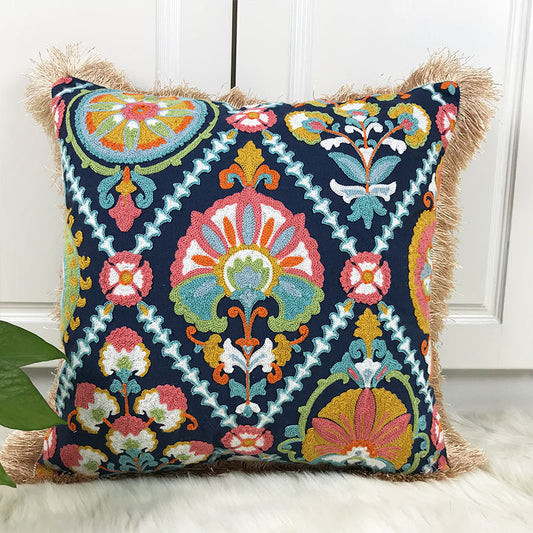 Amadeus – Vintage Boho Kussenhoes met Borduurrand