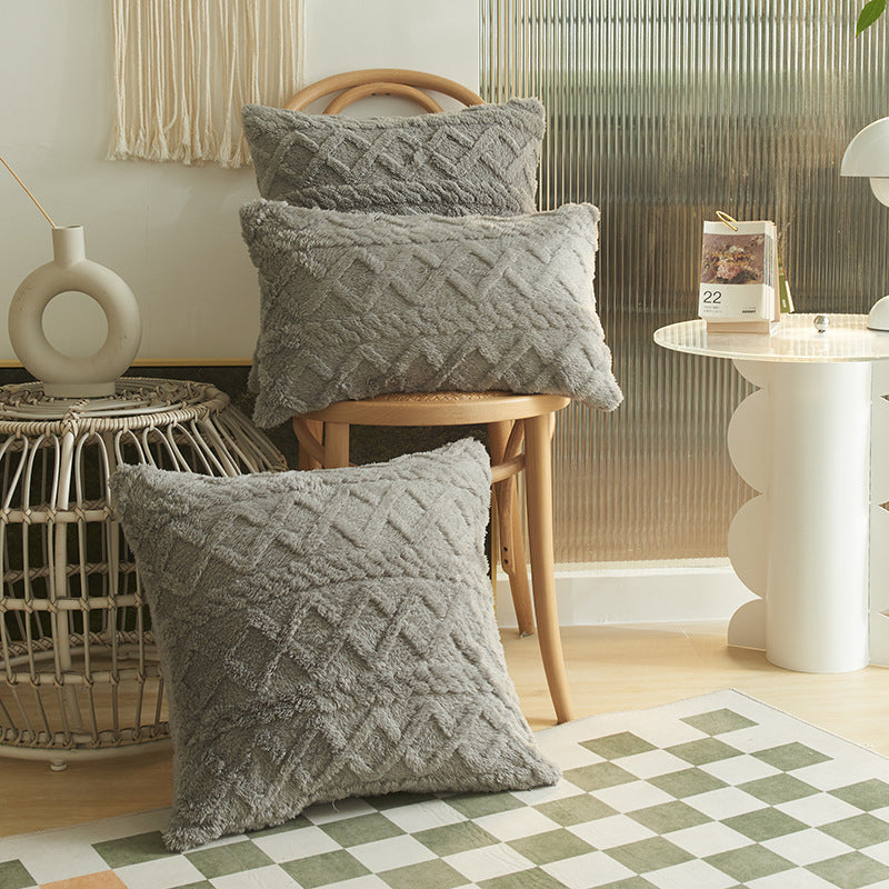 Aurora – Geometrisch Drie-dimensionaal Pluche Kussenhoes voor de Woonkamer
