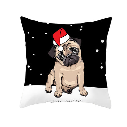 Odette – Kussenhoes van Perzikhuid Stof met Kerstprint