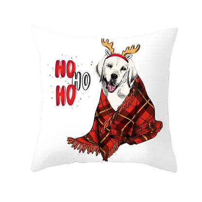 Odette – Kussenhoes van Perzikhuid Stof met Kerstprint